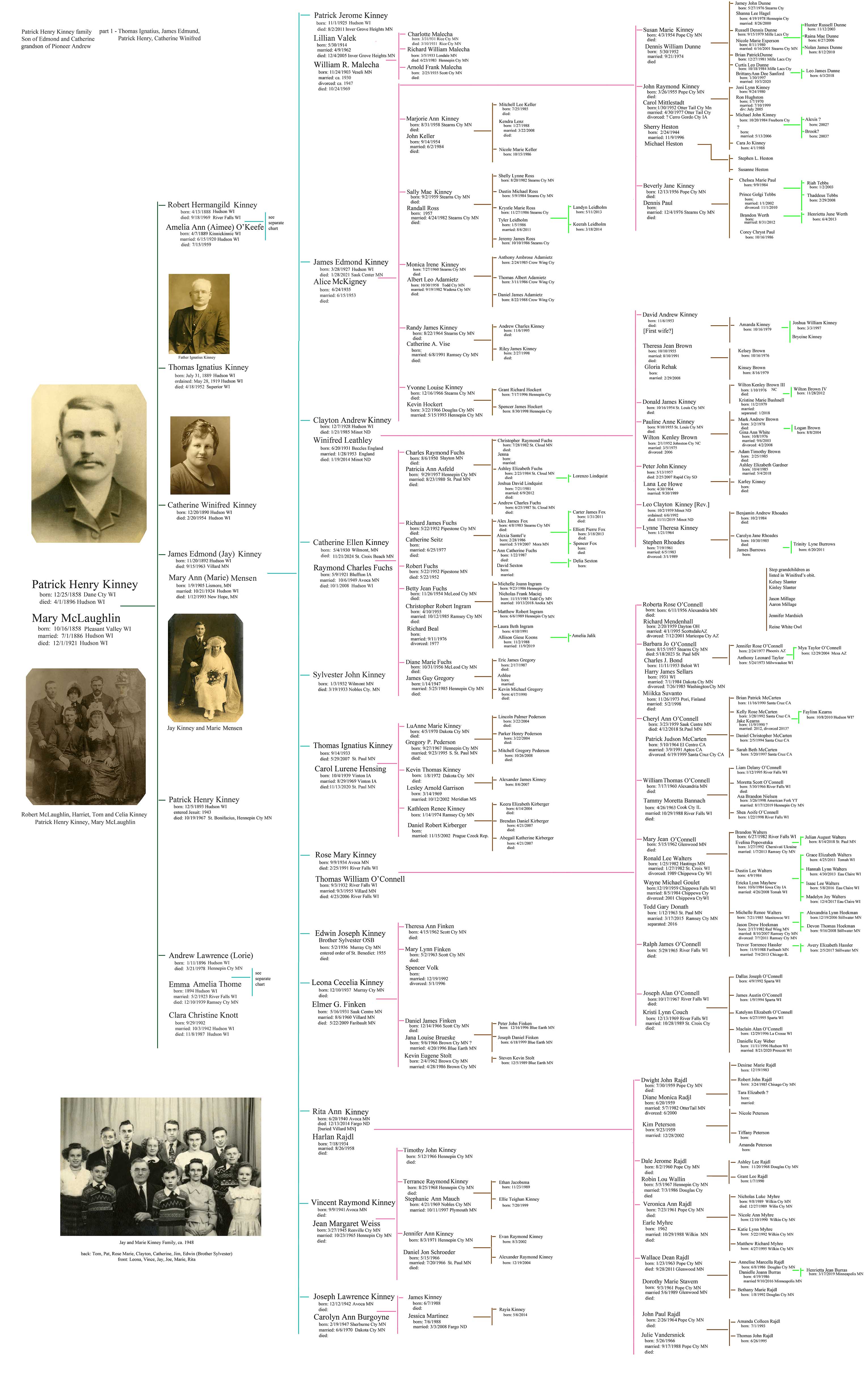 Patrick H. Kinney family chart part 1