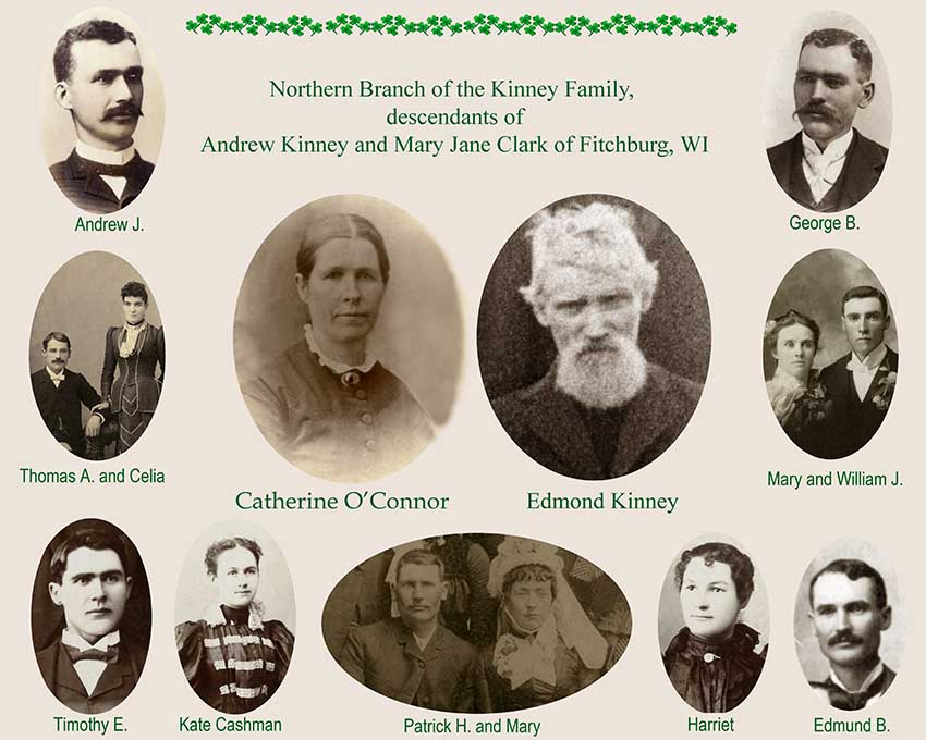 composite image of Edmond Kinney and Catherine Kinney and children